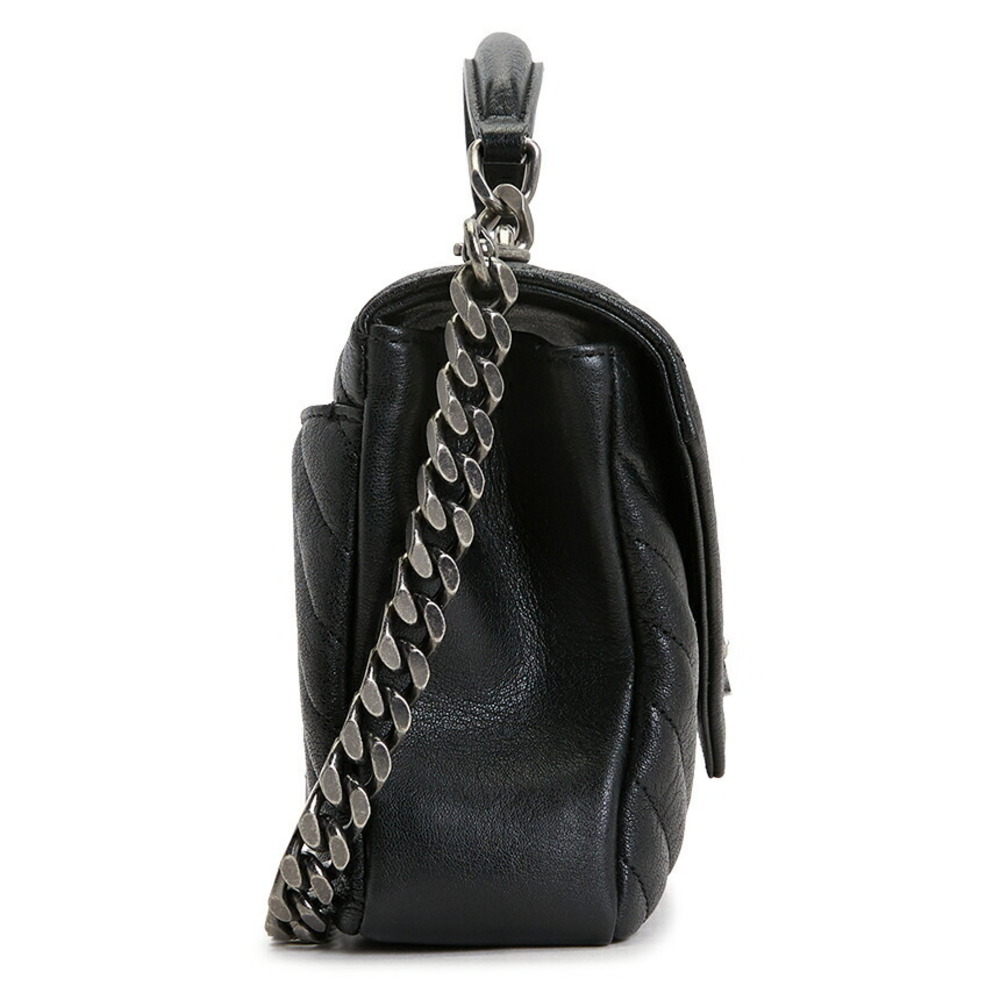 Saint Laurent College Bag shoulder bag chevron quilted leather Black - Picture 3 of 10